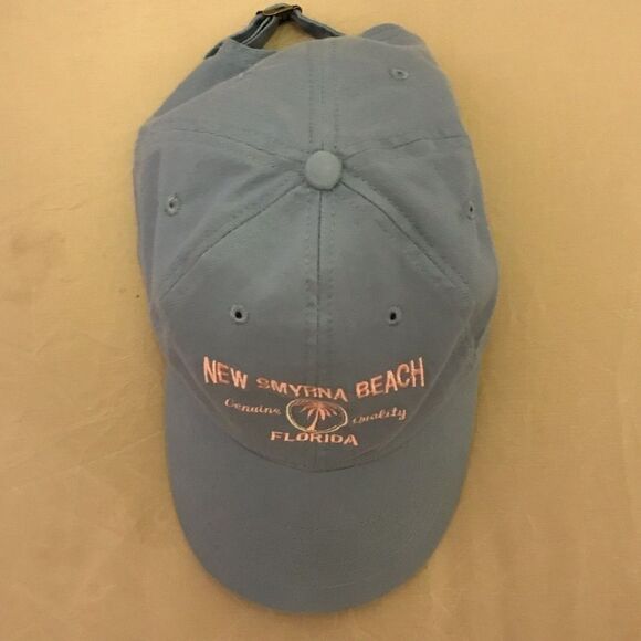 Women's New Smyrna Beach Florida Blue & Pink Palm Tree Hat - Picture 5 of 13